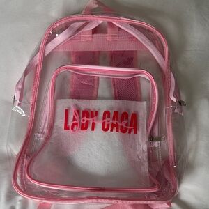 Limited Edition LADY GAGA Clear Pink PVC Backpack